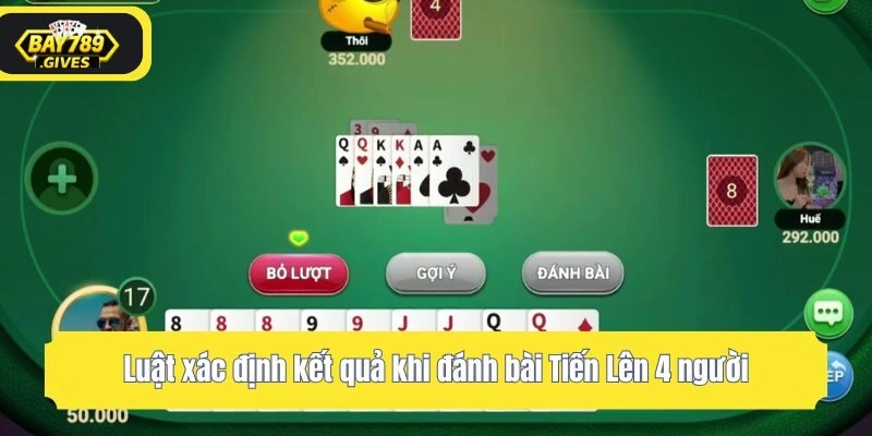 Luật xác định kết quả khi đánh bài Tiến Lên 4 người